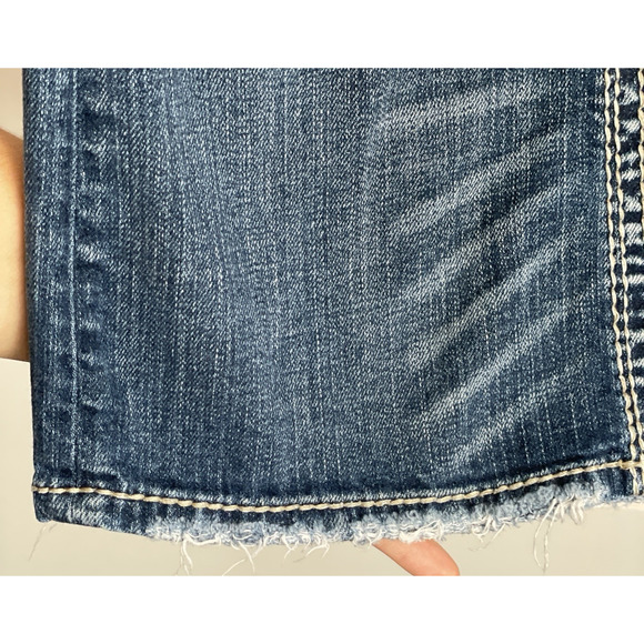 Silver Jeans Women`s Aiko Bootcut Jeans Sz 29X33L Thick Stitch Distress Cowgirl - Picture 16 of 16